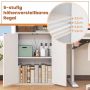 Living room cabinet, 2 cabinets and an open compartment, White, 54 × 112 × 30 cm