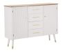 Living room cabinet Matera, 2 doors, 4 drawers, white/brown, 117 × 90 × 37 cm