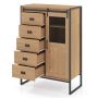 Living room cabinet, freestanding, 5 drawers, 84 × 120 × 40 cm