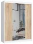 Wardrobe NORE CLP 150 with mirror, oak/white