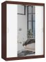 Wardrobe NORE CLP 150 with mirror, dark brown/white