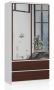 Wardrobe NORE S with mirror, dark brown