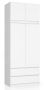 Wardrobe NORE S90 with mezzanines, white