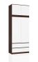Wardrobe NORE S90 with mezzanines, dark brown/white