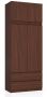Wardrobe NORE S90 with mezzanines DRAWERS, dark brown