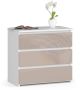 Nightstand NORE CL3 60 cm. with 3 drawers, white/cream