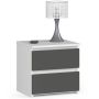 Nightstand NORE CL3 40 cm. with 2 drawers, white/dark grey