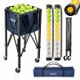 Tennis- ja pickleball-pallokori VEVOR JQ-LV150S, 2-in-1, 150 tennispalloa tai 260 pickleball-palloa, Musta, 95,5 × 23,5 × 26,5 cm