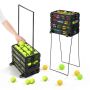 Tennispallokärry VEVOR JQ-S080A, 80 palloa, Musta, 76,5 × 36 × 6,5 cm