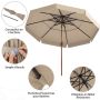 Patio umbrella, 8 rods, Sand, Ø 300 × 248 cm