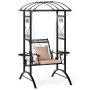 Terrace swing, 2 grates, Black, 112 × 196 × 140 cm