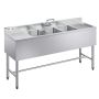 Kolmialtainen allas VEVOR JC-BAR-3B60-LR-320, 2 laskutilaa, 1524 × 470 × 838 mm