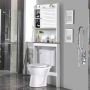 Toilet shelf, 5-tier shelves, White, 59 × 174 × 19 cm