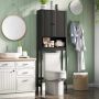 Toilet cabinet, 2 doors, Black, 60 × 168 × 23 cm