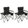 Tourist chair, 2 pcs, Black, 83 × 91 × 55 cm