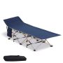 Camping folding bed Outsunny 190x68x52cm., dark blue/cream color