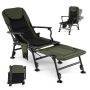 Folding tourist chair with footrest, Green, 60 × 117 × 90 cm