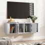 TV cabinet, 2 doors, 2 open compartments, White, 108 × 30.5 × 33 cm