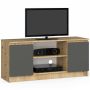TV-taso RTV K120 2D 1P, harmaa/ruskea, 120 × 55 × 40 cm