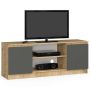 TV-taso RTV K140, 2 ovea, ruskea/harmaa, 140 × 55 × 40 cm