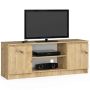 TV-taso RTV K140 2D 1P, 2 ovea, ruskea, 140 × 55 × 40 cm