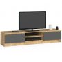 TV-taso RTV K160 CLP, 2 ovea, ruskea/harmaa, 160 × 33 × 40 cm