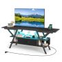 TV stand, For TVs up to 65 inches, Black, 140 × 54 × 40 cm