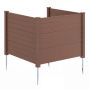 Fence system, 3 panels, Brown, 48 × 38 × 3 inches