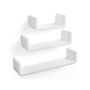 U wall shelf set, 3 pieces, white