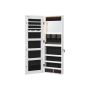 Hanging jewelry cabinet with mirror, white