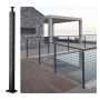 Cable railing post, 36"x1"x2" steel, L-shaped, SUS304 stainless steel