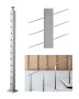 Stainless Steel Cable Railing Post, 42x2x2 Inch, Silver