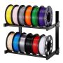 Wall-mounted 3D printer filament storage rack, 2-tier, with wheels