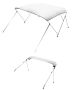 3-panel boat bimini top, 600D polyester, aluminum frame, light gray, 72"x79-84"x46"