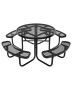 VEVOR 46-inch Round Picnic Table with Bench, Coated Steel, Black