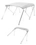 Boat bimini top 4 arches, 600D polyester, aluminum frame, light gray, 96" x 67-72" x 54"