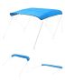 Boat bimini top 4 arches, 600D polyester, 96" x 97-103", blue, waterproof and sun protection