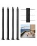 4 stainless steel cable railing posts, black, 42x2x2 inches