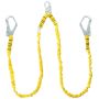 38 mm yellow safety rope with alloy steel hooks, 1.83 m, for climbing