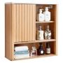 Wall-mounted bathroom cabinet with doors and adjustable shelf