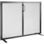 Iron fireplace grate with door, 990x780 mm, spark protection