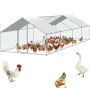 Large metal chicken coop with track 3x7.83x1.99 m with roof and lock