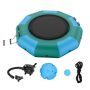 Inflatable water trampoline with ladder and air pump, 10 feet, for children and adults