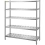 Storage shelf, 5 tiers, stainless steel, 59x18x71 inches, adjustable