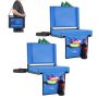 Foldable stadium seat with backrest and cushion, blue