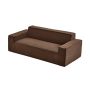 Modern brown velvet sofa 211 cm with wide armrests