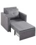 Convertible sofa bed with table, grey, 1 seater