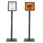 Black Metal Stand Sign Holder 8.5x11 Inch, Adjustable, Floor Standing
