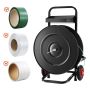 Strapping trolley for PET/PP polyester straps, 20.3/40.6 cm reels, sturdy dispenser with brake system