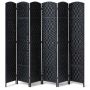 6 Panel Black Handmade Folding Room Divider